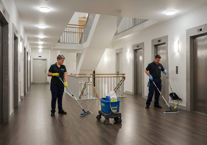 Entretien et nettoyage de copropriétés et parties communes.